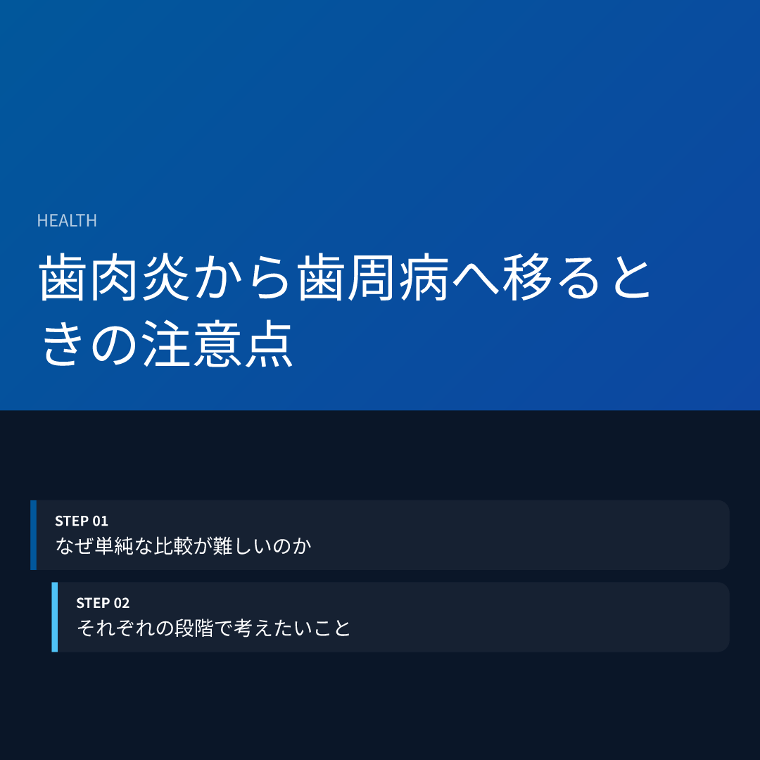 歯肉炎から歯周病へ移るときの注意点