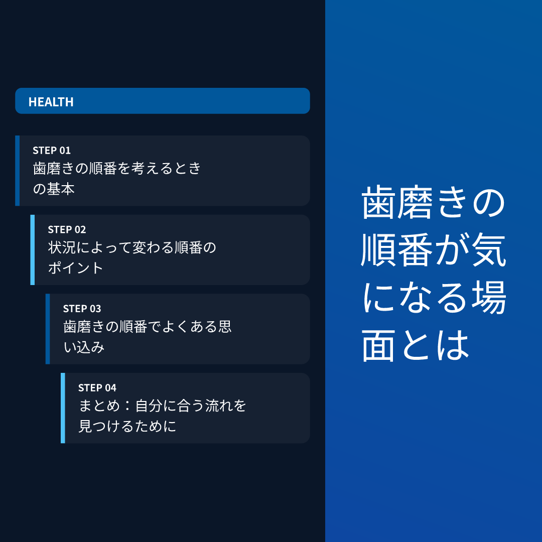 歯磨きの順番が気になる場面とは