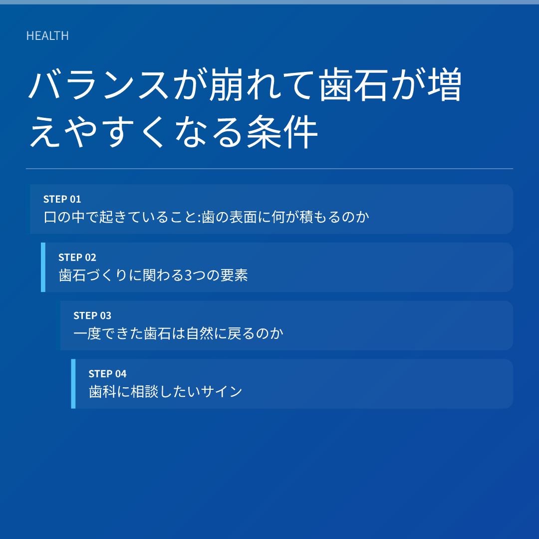 バランスが崩れて歯石が増えやすくなる条件