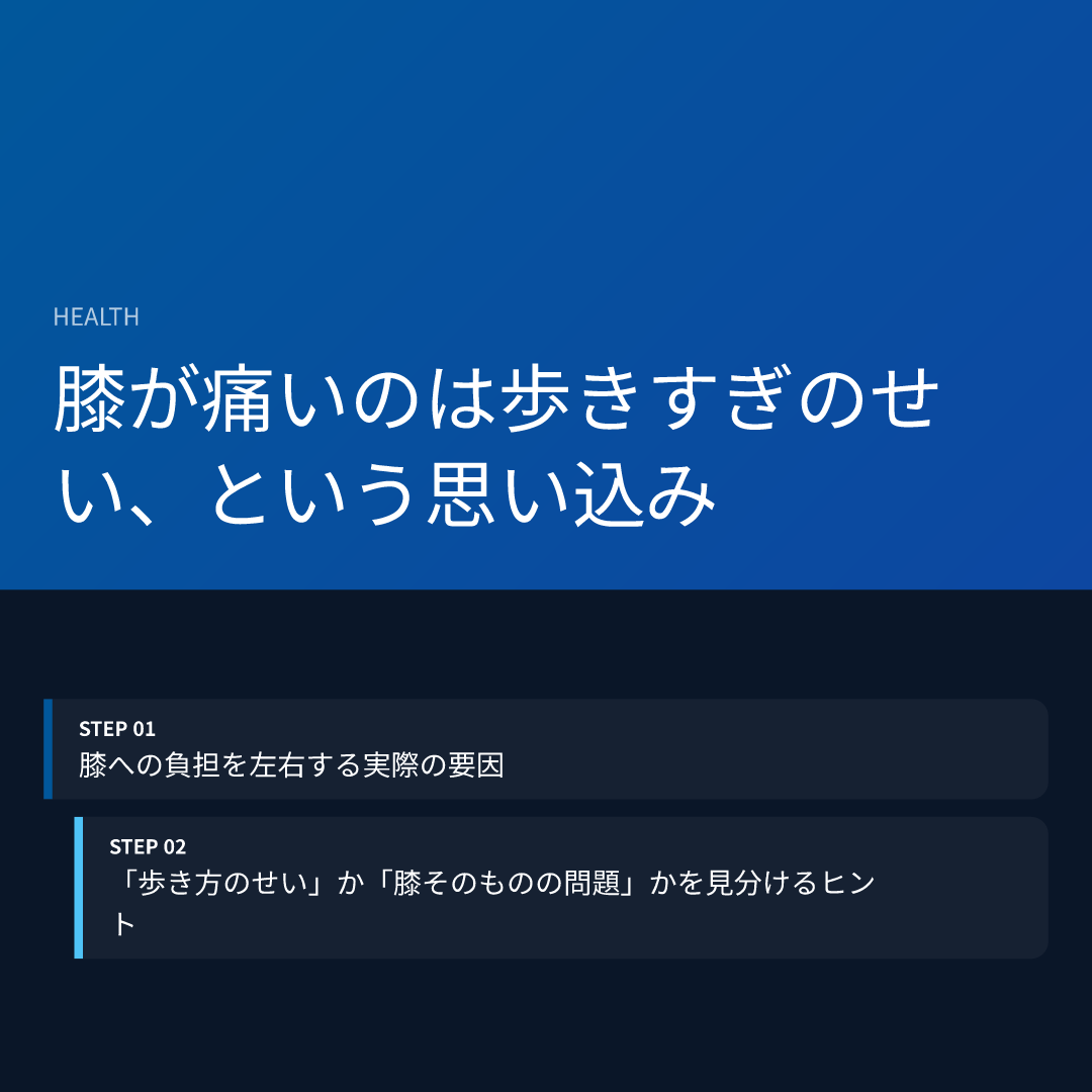 膝が痛いのは歩きすぎのせい、という思い込み