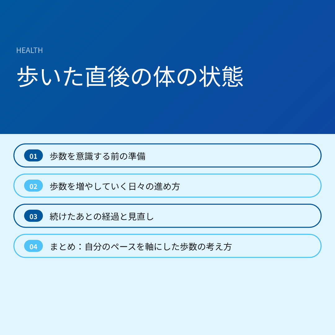 歩いた直後の体の状態
