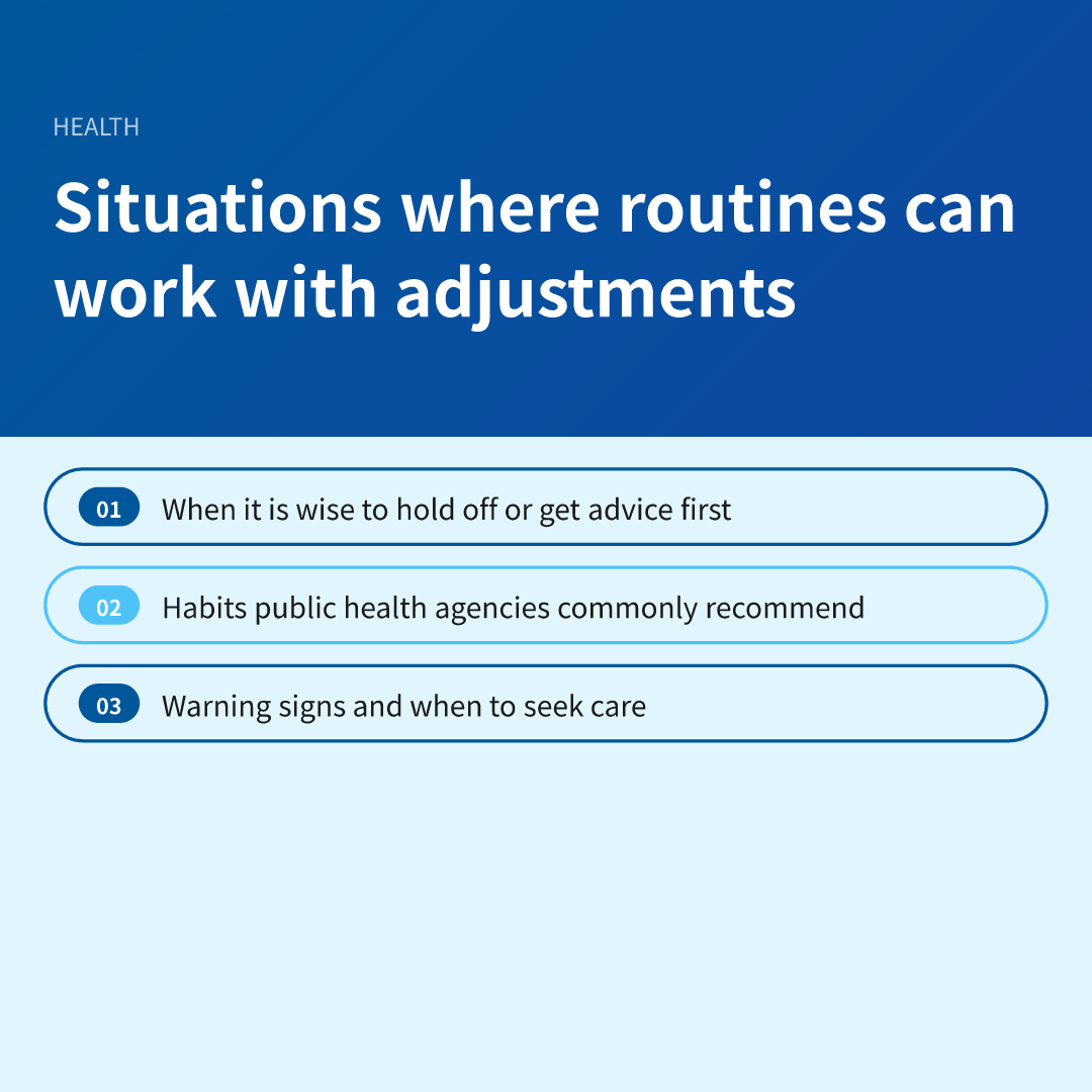 Situations where routines can work with adjustments