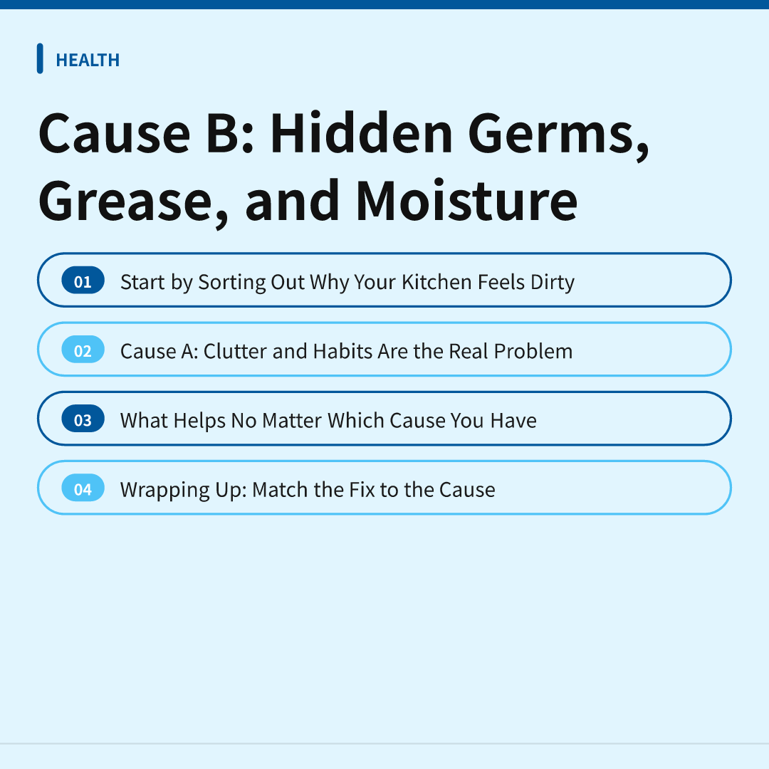 Cause B: Hidden Germs, Grease, and Moisture