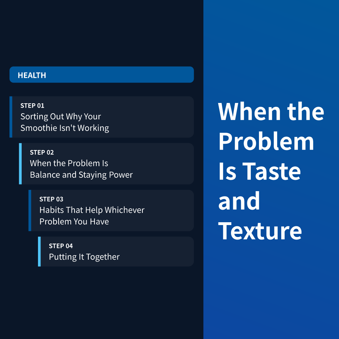 When the Problem Is Taste and Texture