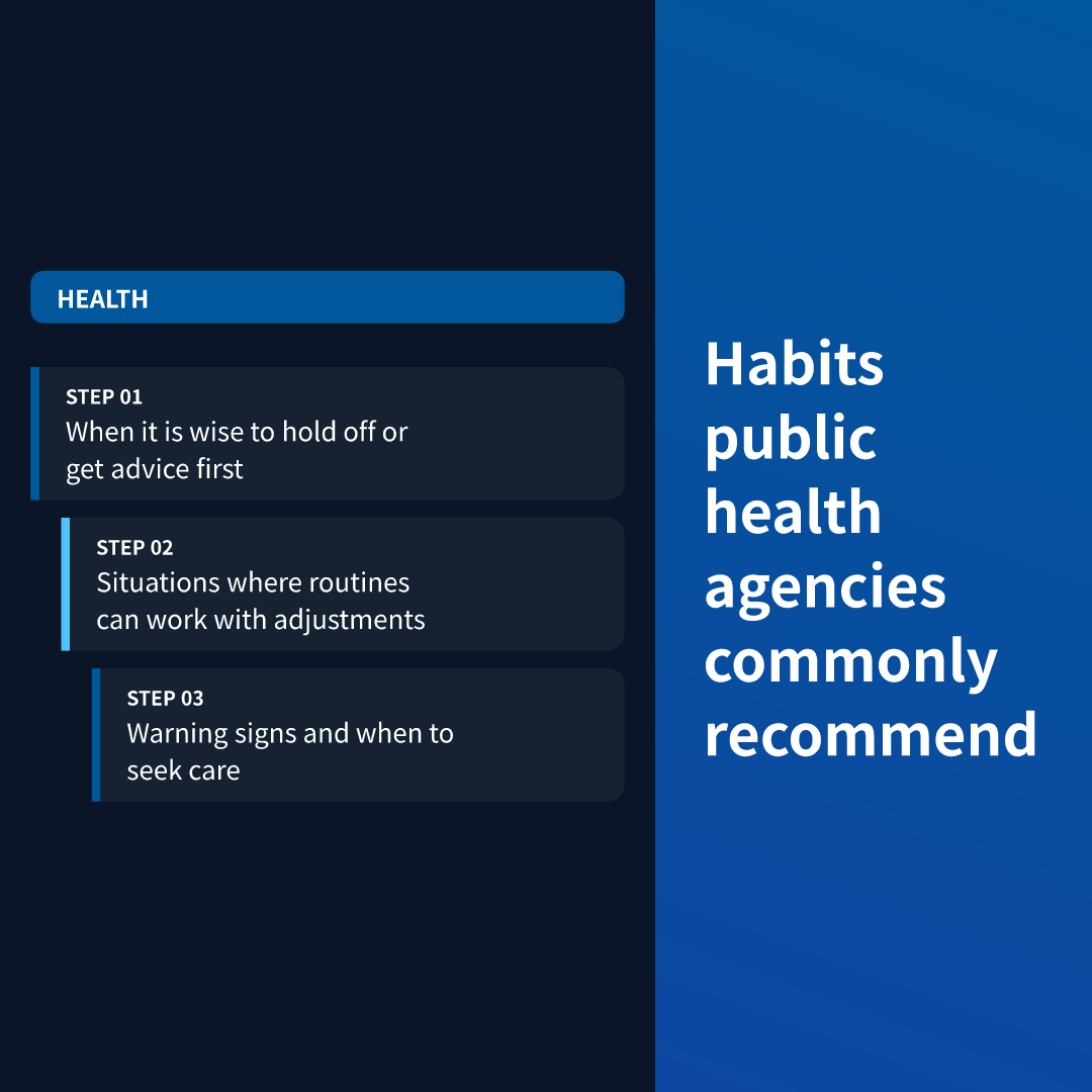 Habits public health agencies commonly recommend