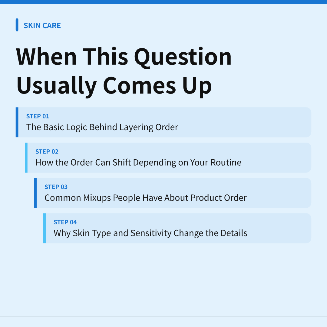 When This Question Usually Comes Up - what order to apply skincare products