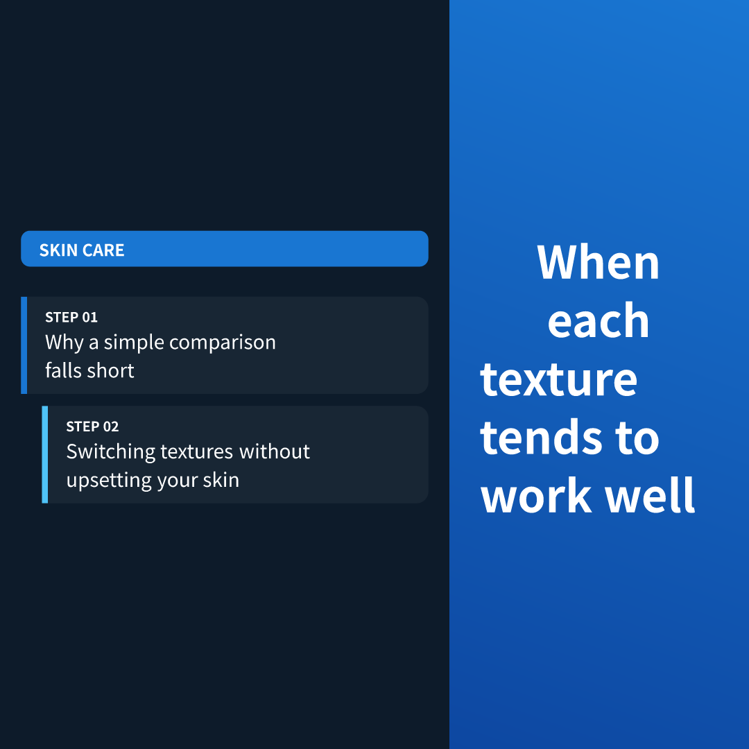 When each texture tends to work well