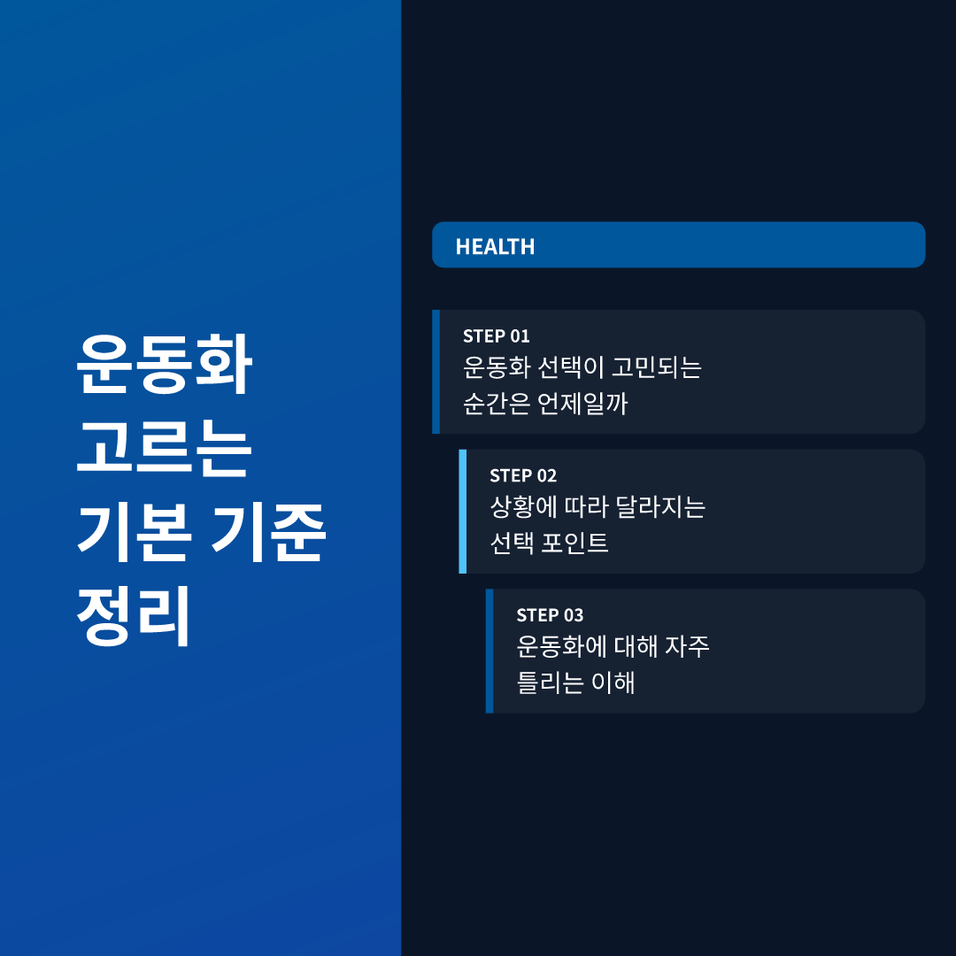 운동화 고르는 기본 기준 정리