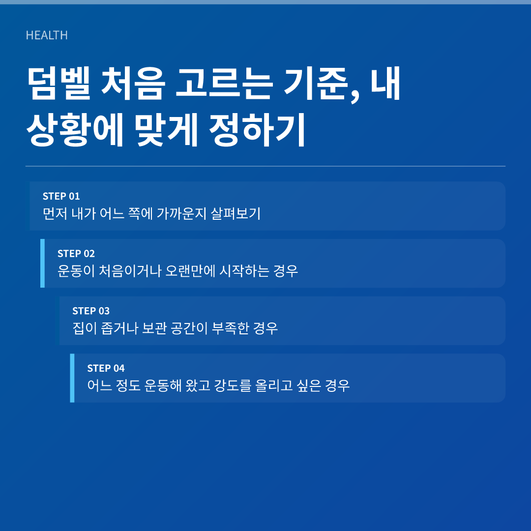 덤벨 처음 고르는 기준, 내 상황에 맞게 정하기 - 덤벨 처음 고르는 기준