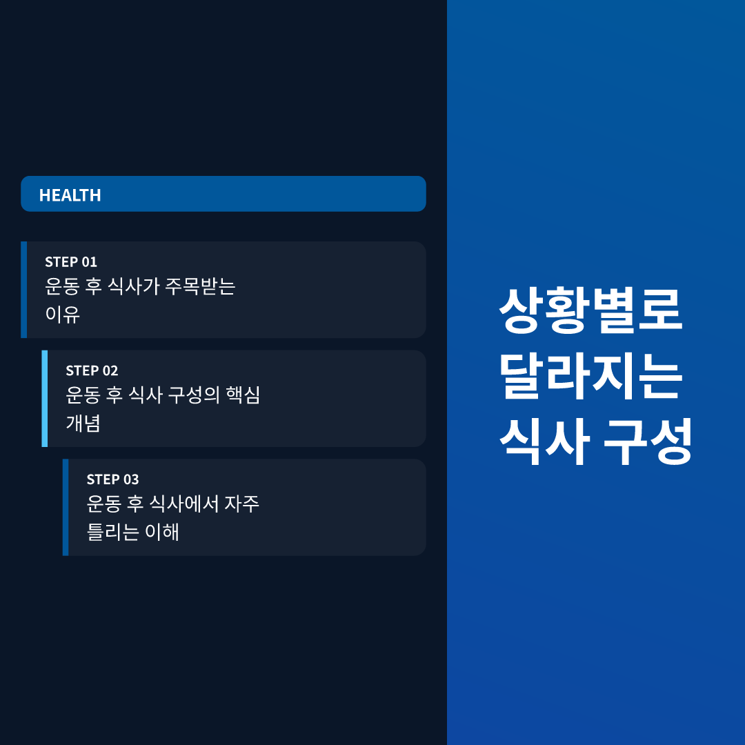 상황별로 달라지는 식사 구성