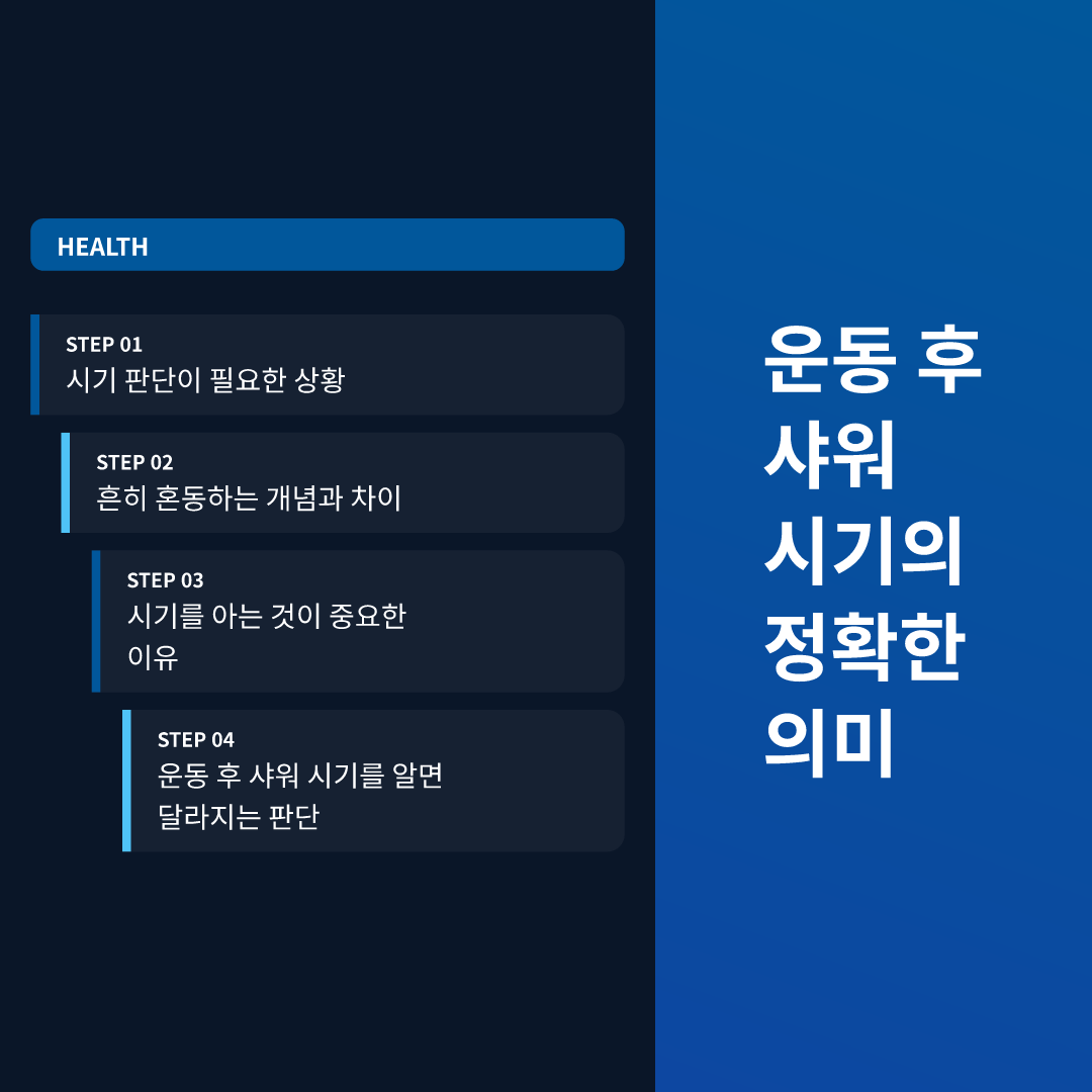 운동 후 샤워 시기의 정확한 의미