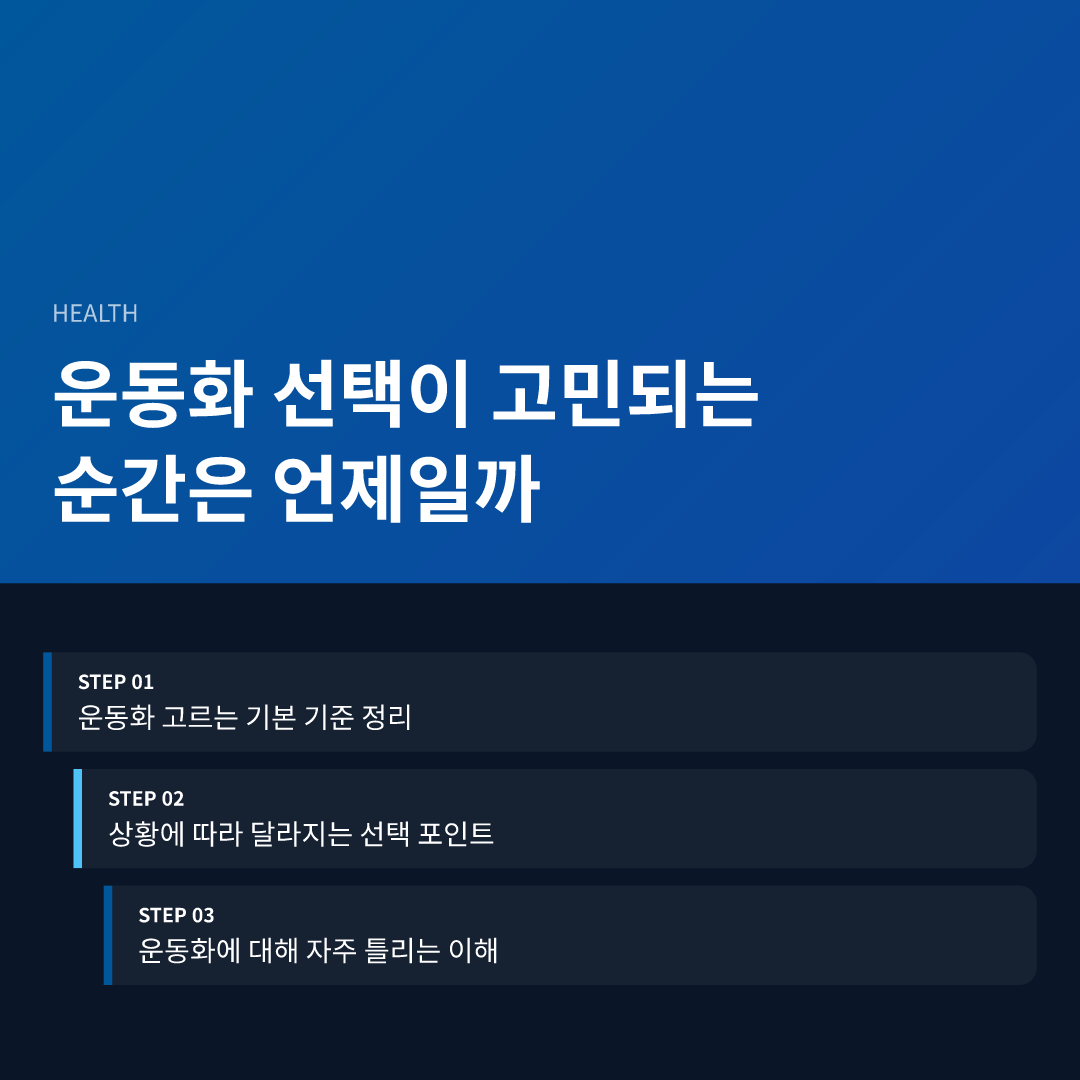 운동화 선택이 고민되는 순간은 언제일까