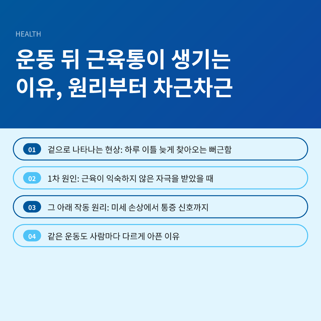 운동 뒤 근육통이 생기는 이유, 원리부터 차근차근 - 운동 뒤 근육통이 생기는 이유