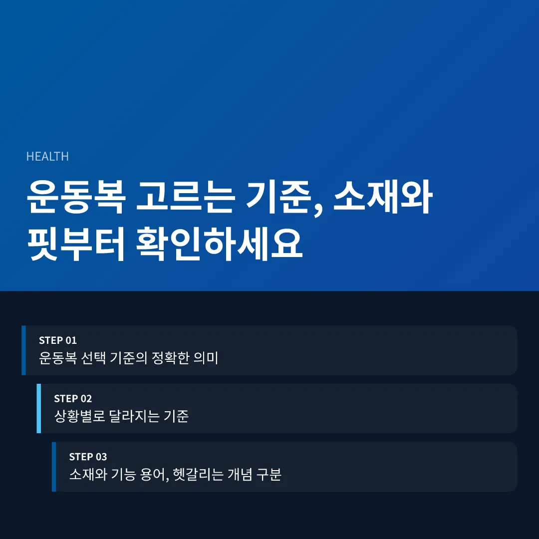 운동복 고르는 기준, 소재와 핏부터 확인하세요 - 운동복 고르는 기준