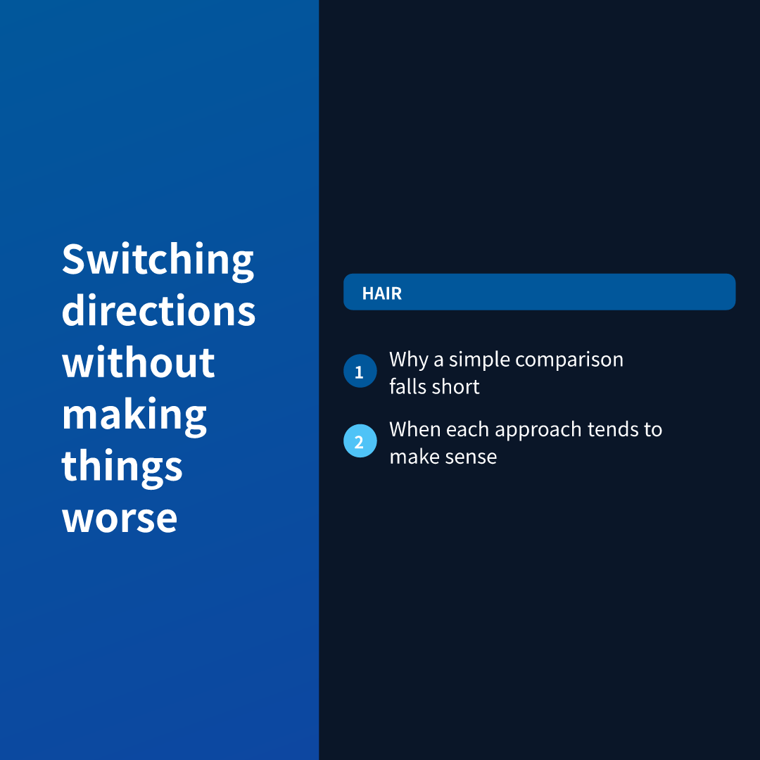 Switching directions without making things worse