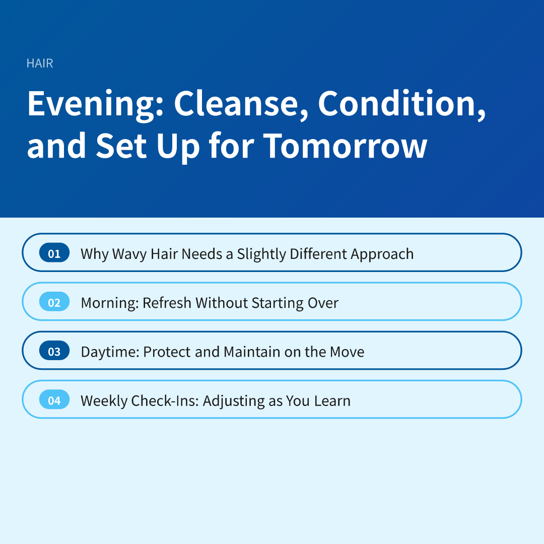 Evening: Cleanse, Condition, and Set Up for Tomorrow