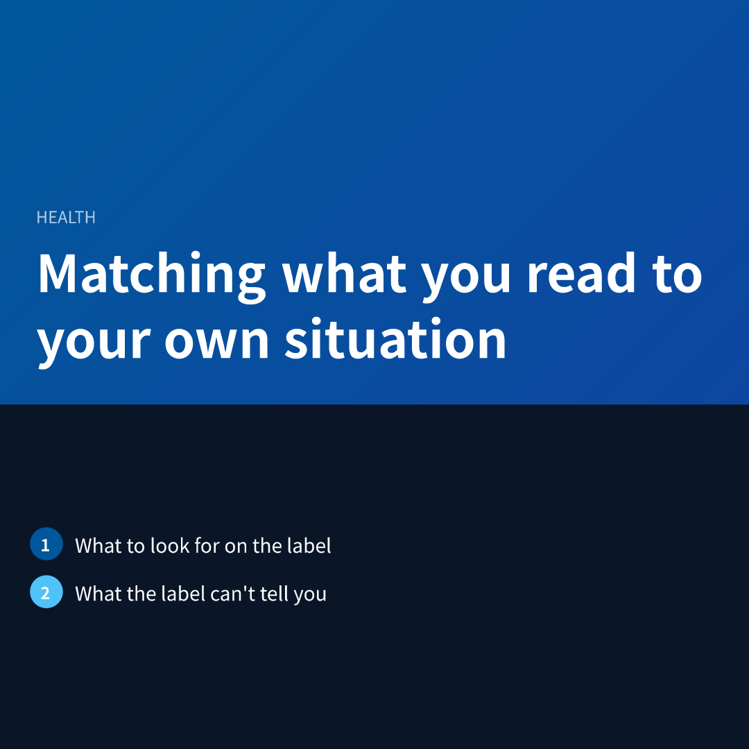 Matching what you read to your own situation
