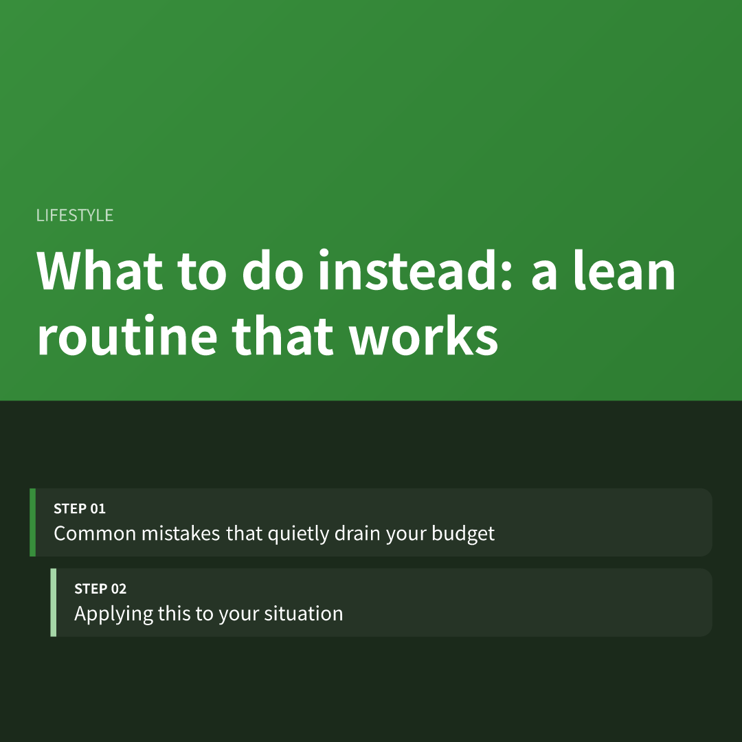 What to do instead: a lean routine that works