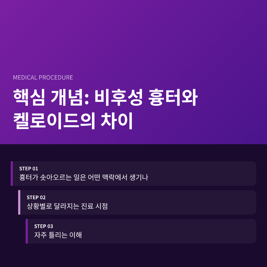 핵심 개념: 비후성 흉터와 켈로이드의 차이