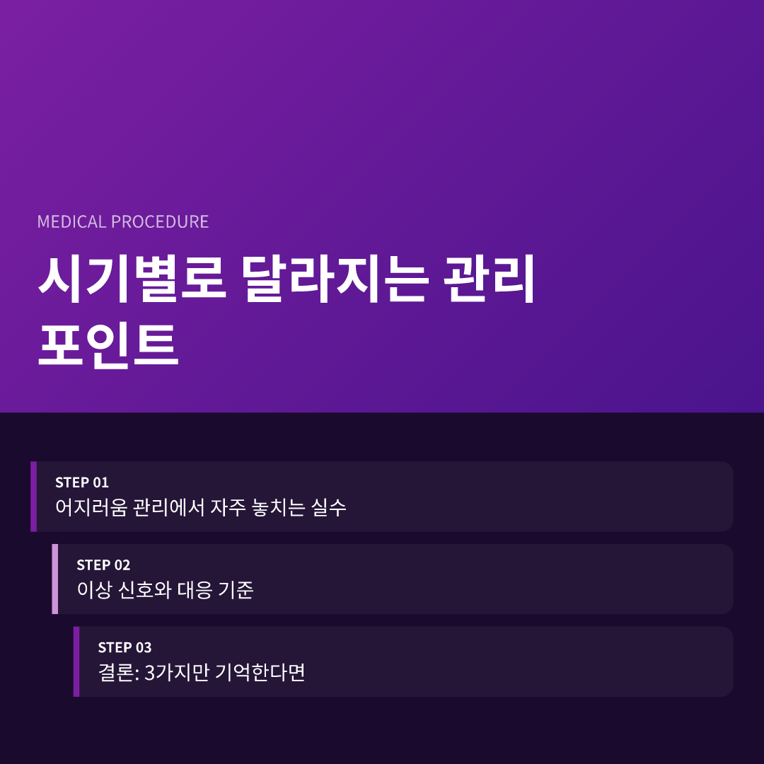 시기별로 달라지는 관리 포인트