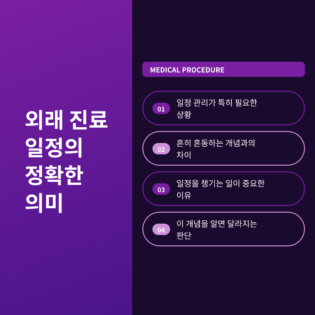 외래 진료 일정의 정확한 의미