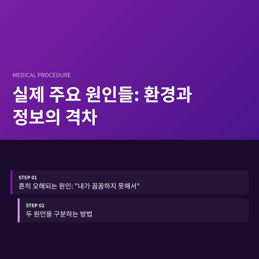 실제 주요 원인들: 환경과 정보의 격차