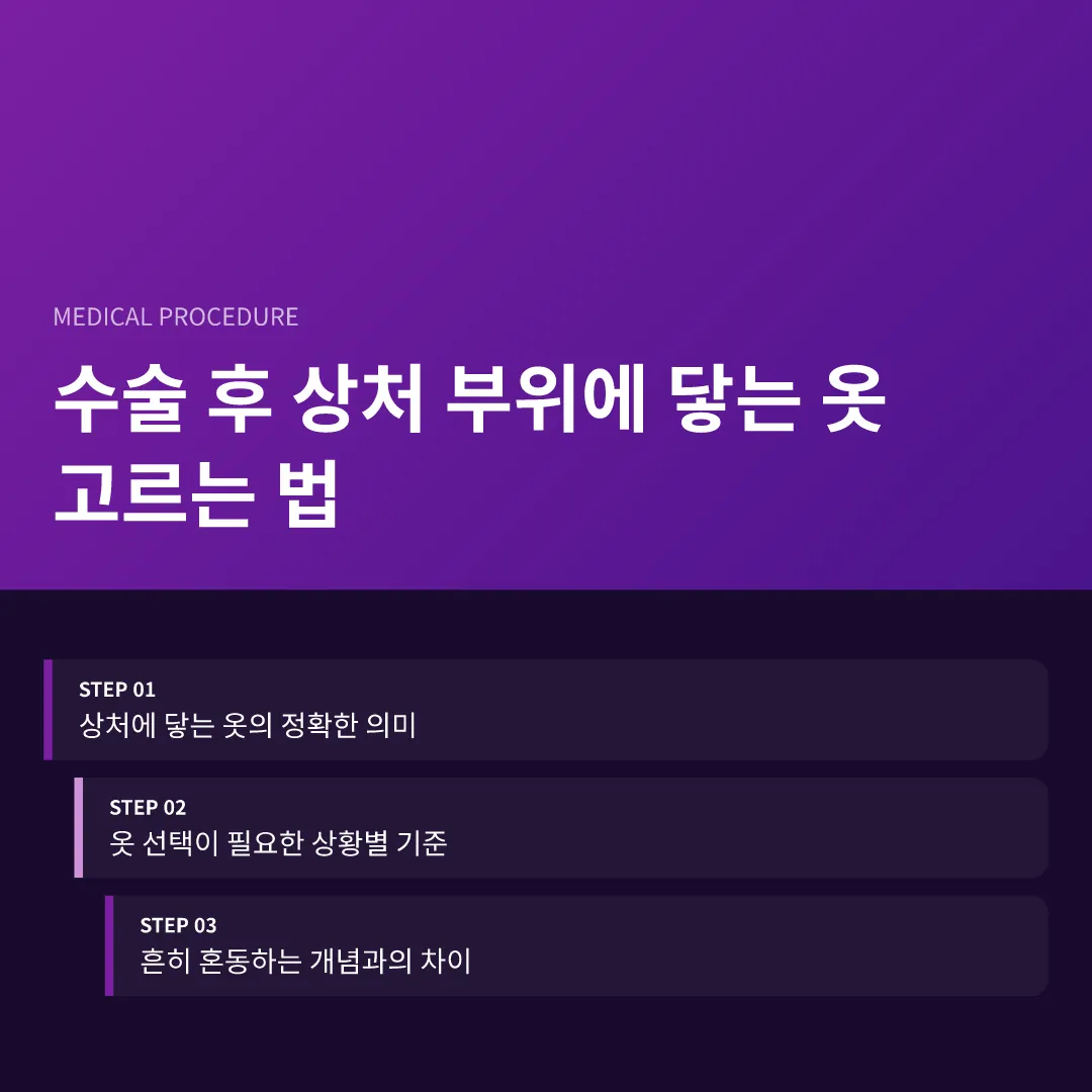 수술 후 상처 부위에 닿는 옷 고르는 법 - 수술 후 상처 부위에 닿는 옷 고르는 법