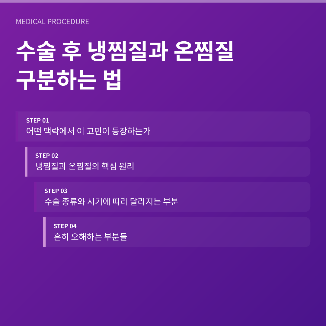 수술 후 냉찜질과 온찜질 구분하는 법 - 수술 후 냉찜질과 온찜질 구분하는 법
