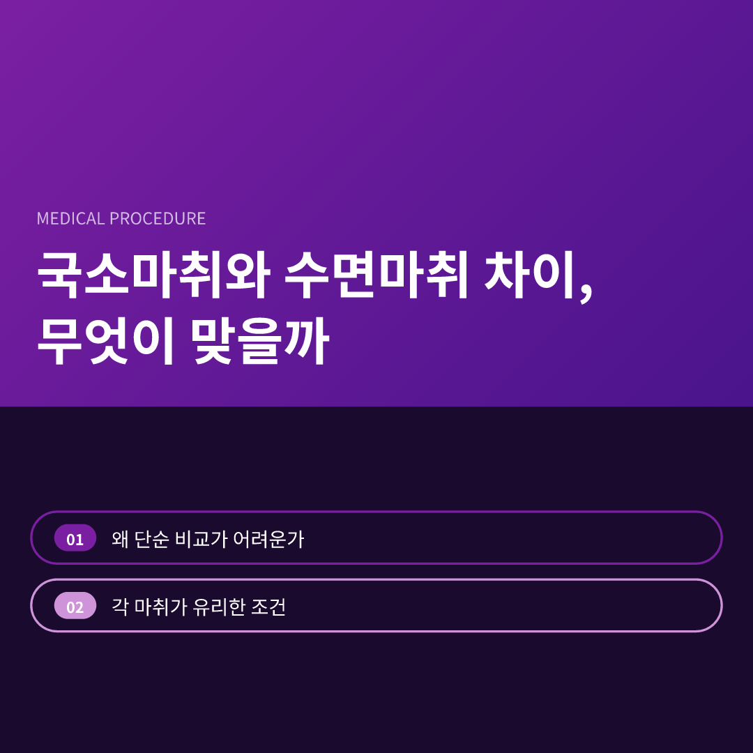 국소마취와 수면마취 차이, 무엇이 맞을까 - 국소마취와 수면마취 차이