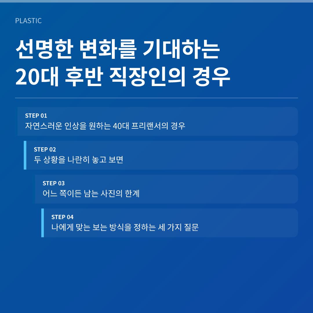 선명한 변화를 기대하는 20대 후반 직장인의 경우