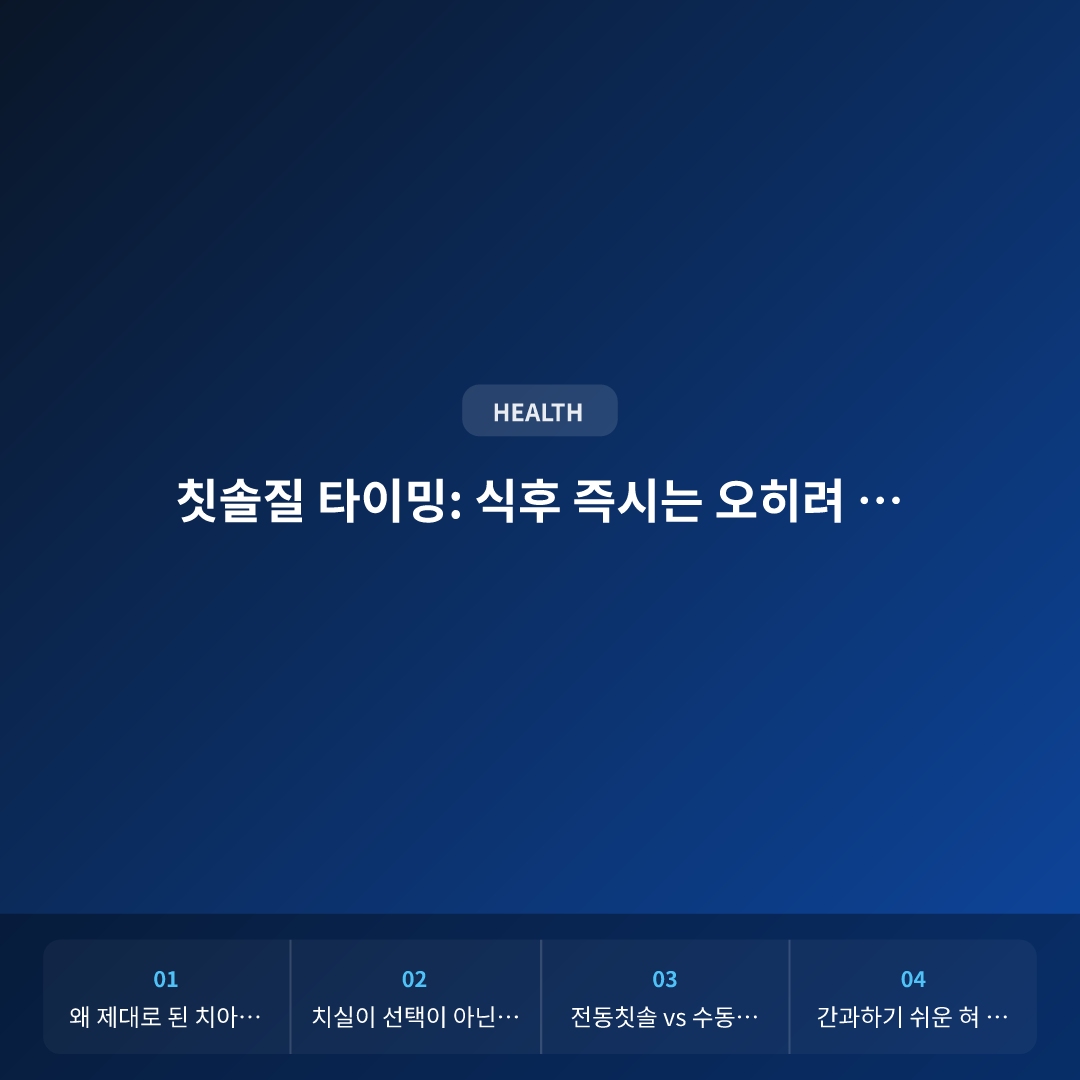 올바른 치아 관리법: 칫솔질·치실·스케일링 주기 이미지 2