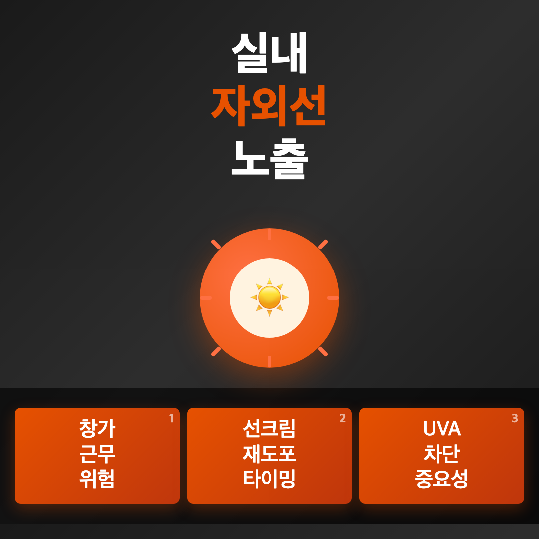 실내 자외선 노출 - 실내 자외선 선크림 재도포 필요한가