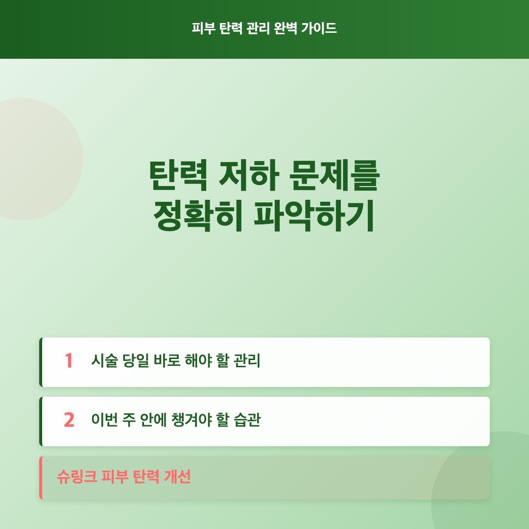 탄력 저하 문제를 정확히 파악하기 - 슈링크 피부 탄력 개선