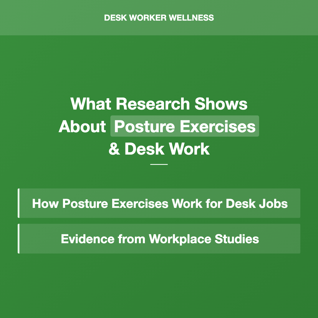 What Research Shows About Desk Work and Posture - posture exercises for desk workers