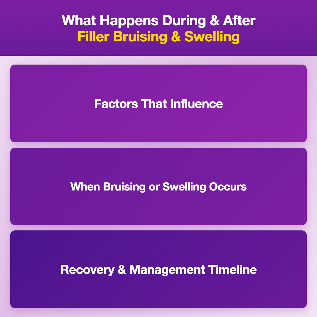 What Happens During and After Injection - filler bruising and swelling management