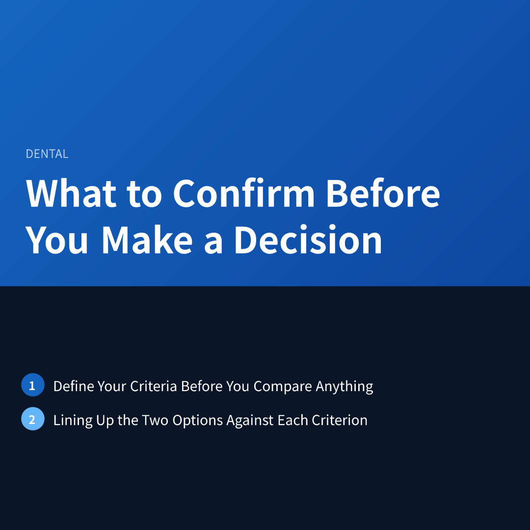 What to Confirm Before You Make a Decision