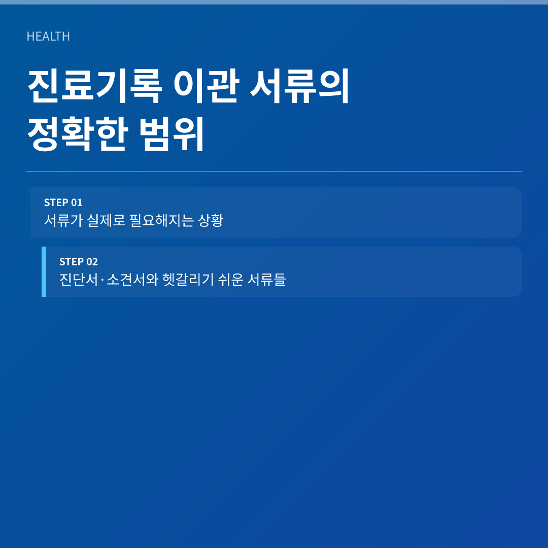 진료기록 이관 서류의 정확한 범위 - 다른 병원으로 옮길 때 챙길 서류