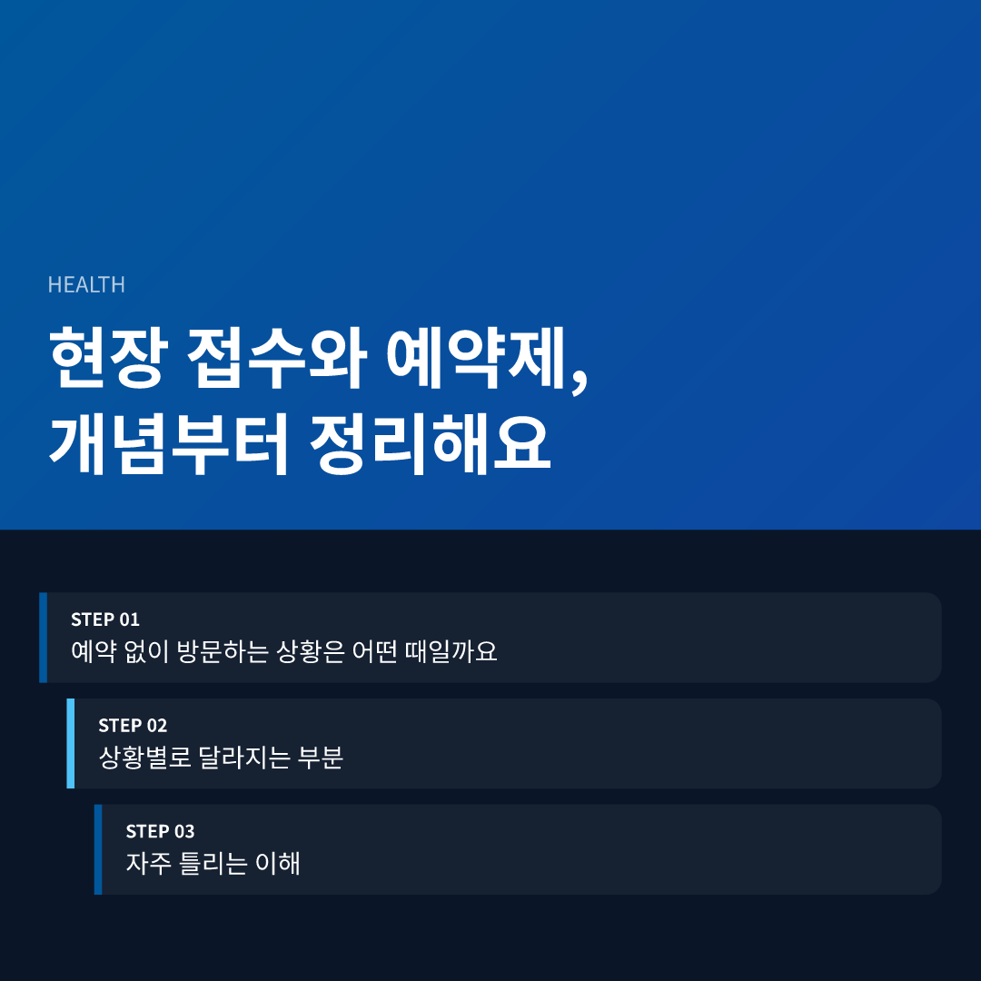 현장 접수와 예약제, 개념부터 정리해요