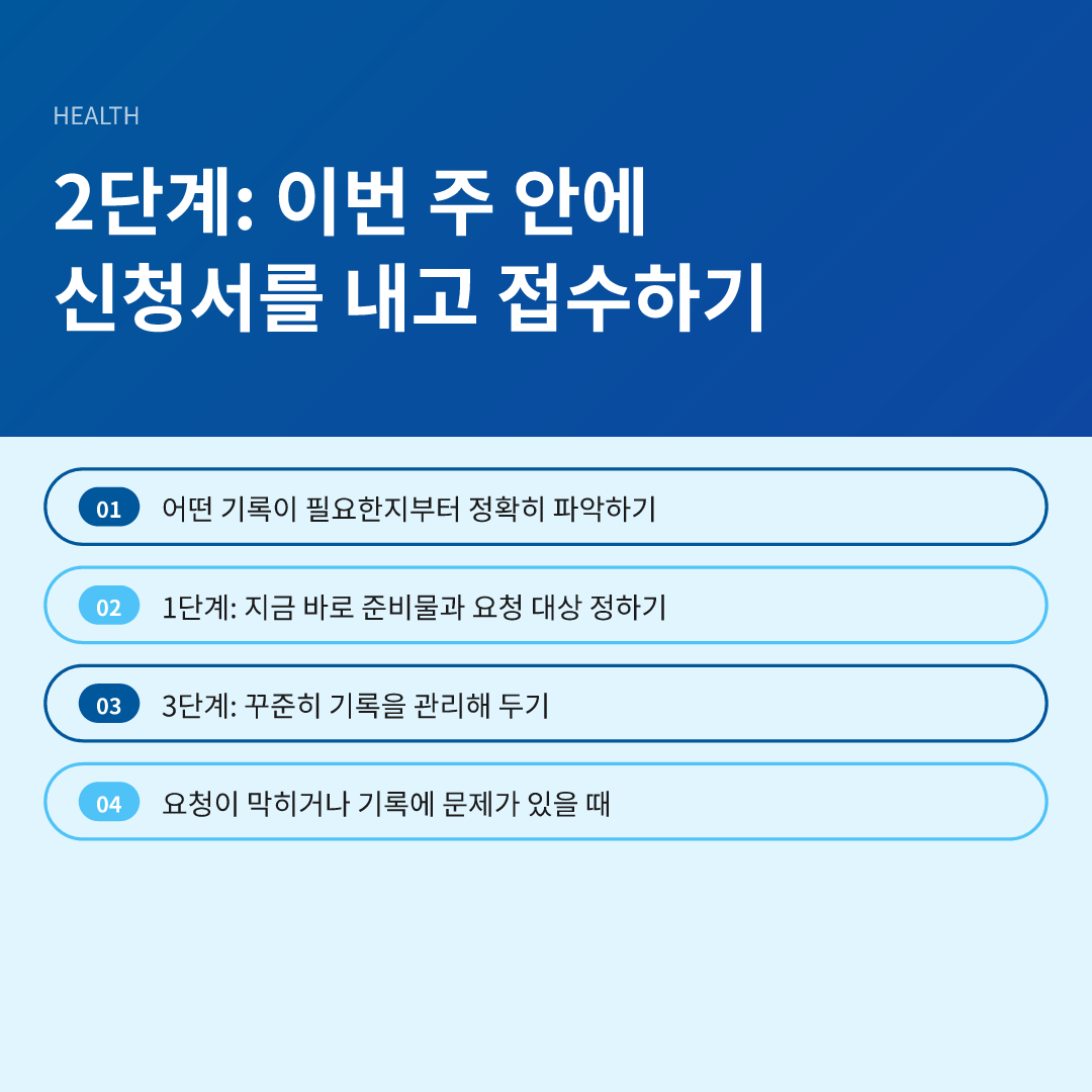 2단계: 이번 주 안에 신청서를 내고 접수하기