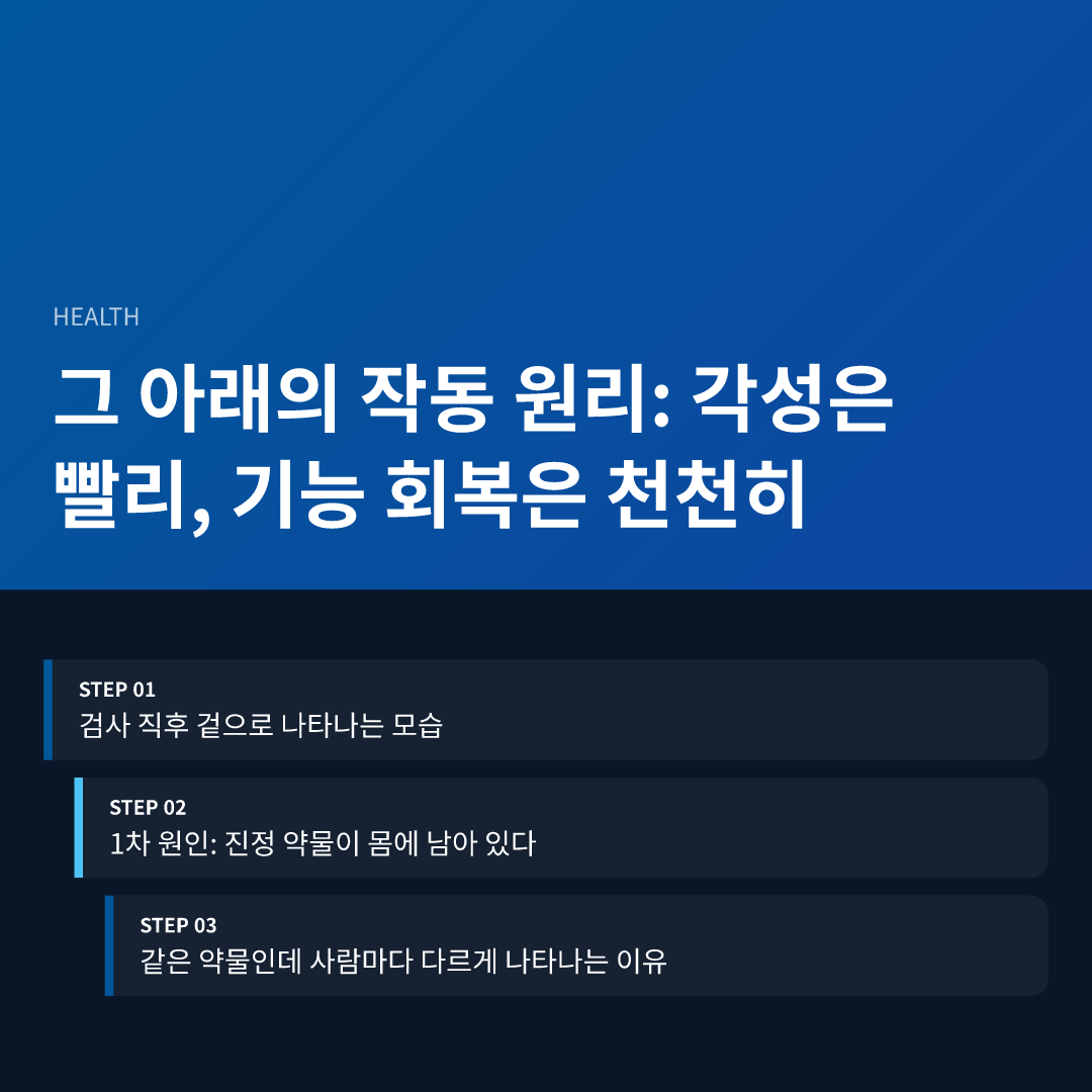 그 아래의 작동 원리: 각성은 빨리, 기능 회복은 천천히