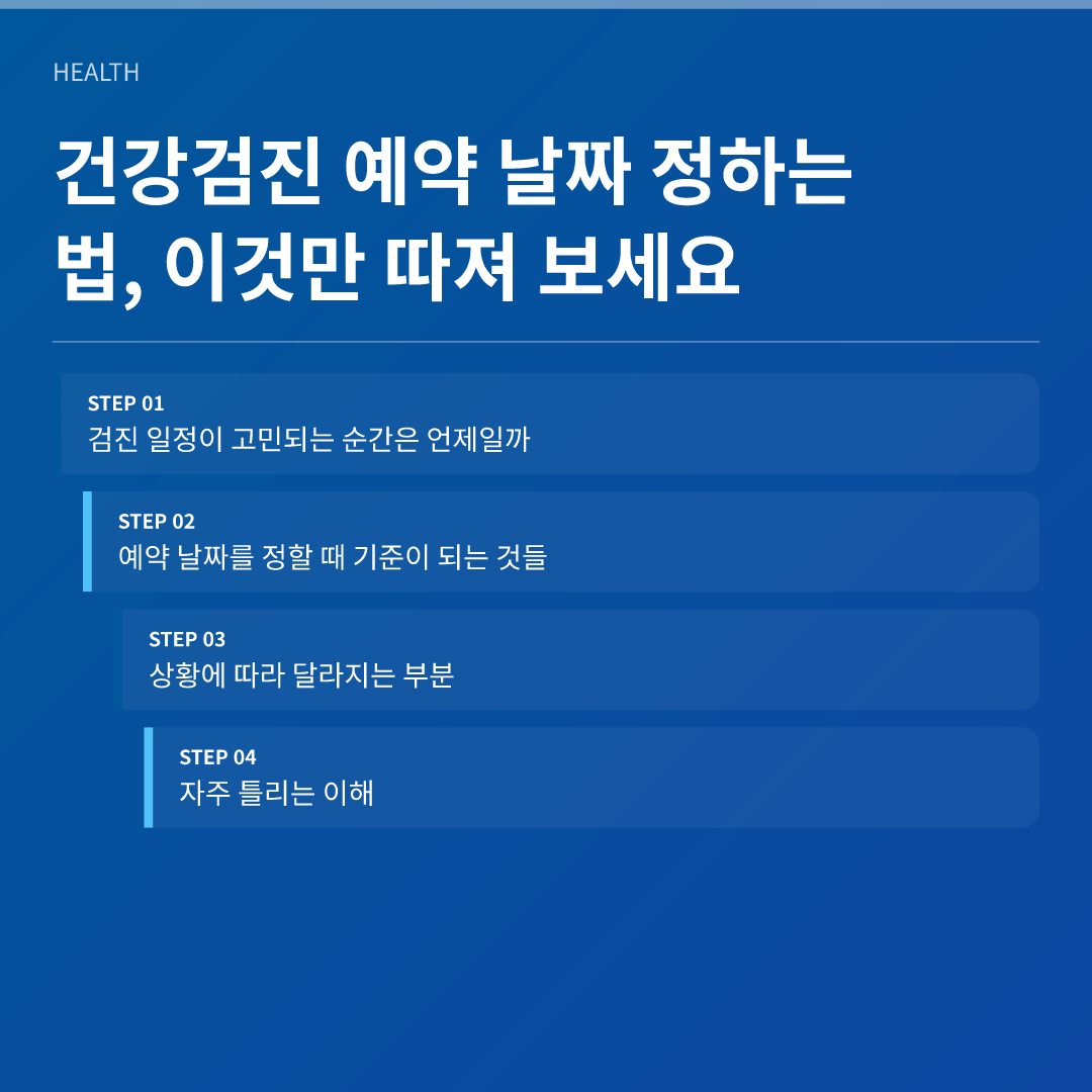 건강검진 예약 날짜 정하는 법, 이것만 따져 보세요 - 건강검진 예약 날짜 정하는 법