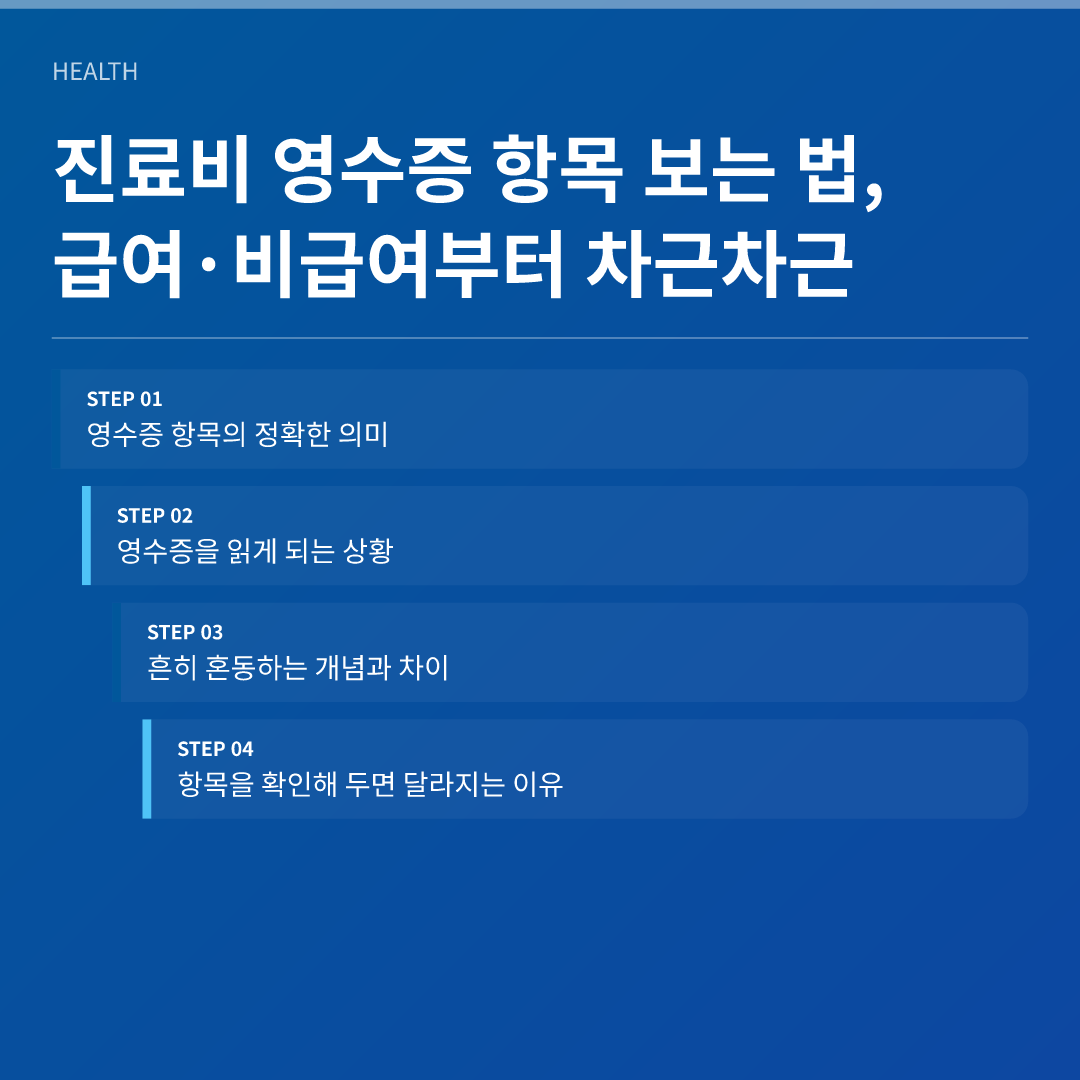 진료비 영수증 항목 보는 법, 급여·비급여부터 차근차근 - 진료비 영수증 항목 보는 법