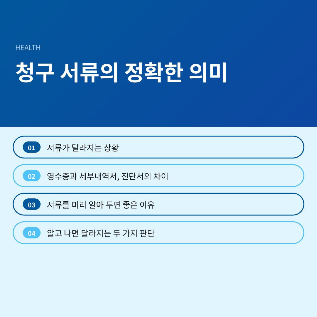 청구 서류의 정확한 의미