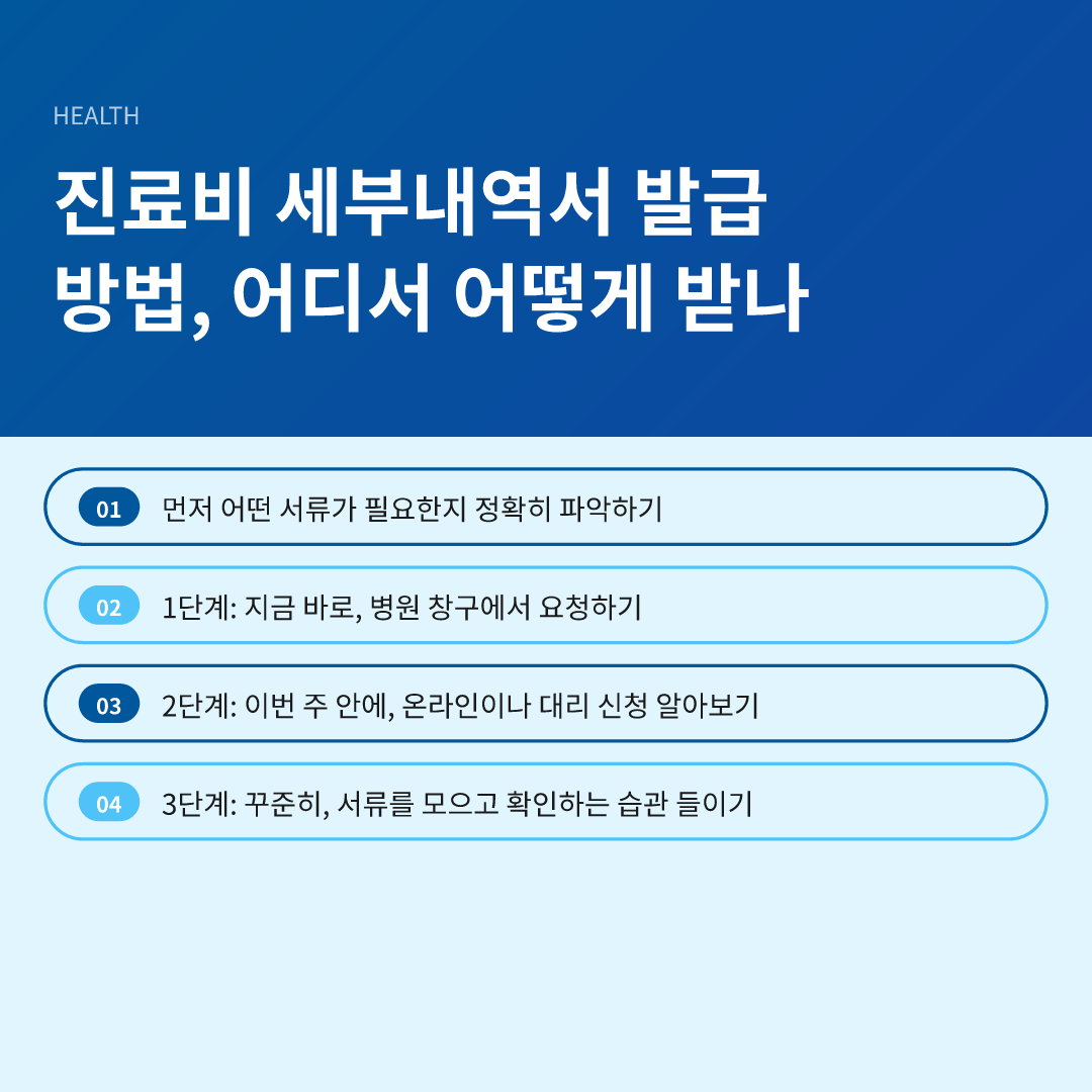 진료비 세부내역서 발급 방법, 어디서 어떻게 받나 - 진료비 세부내역서 발급 방법