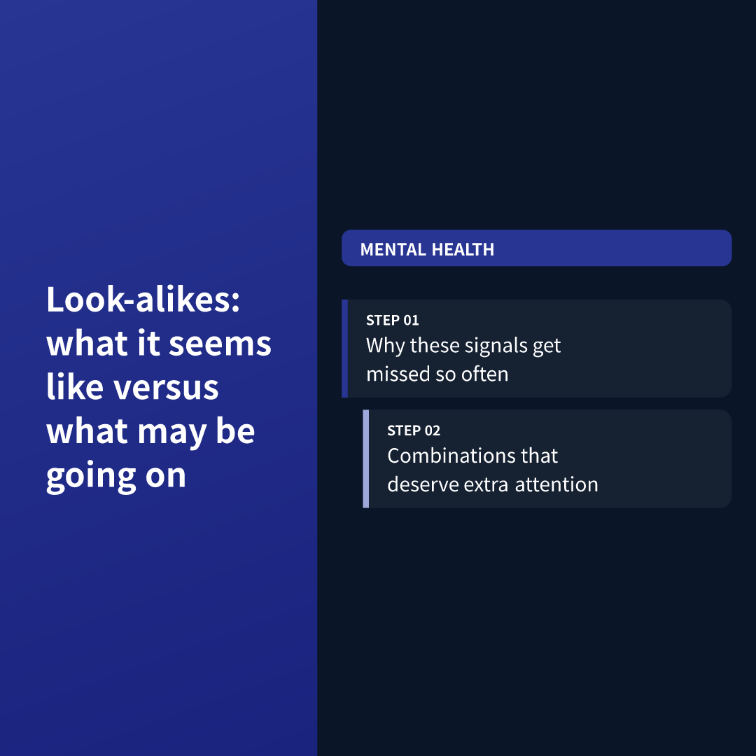 Look-alikes: what it seems like versus what may be going on