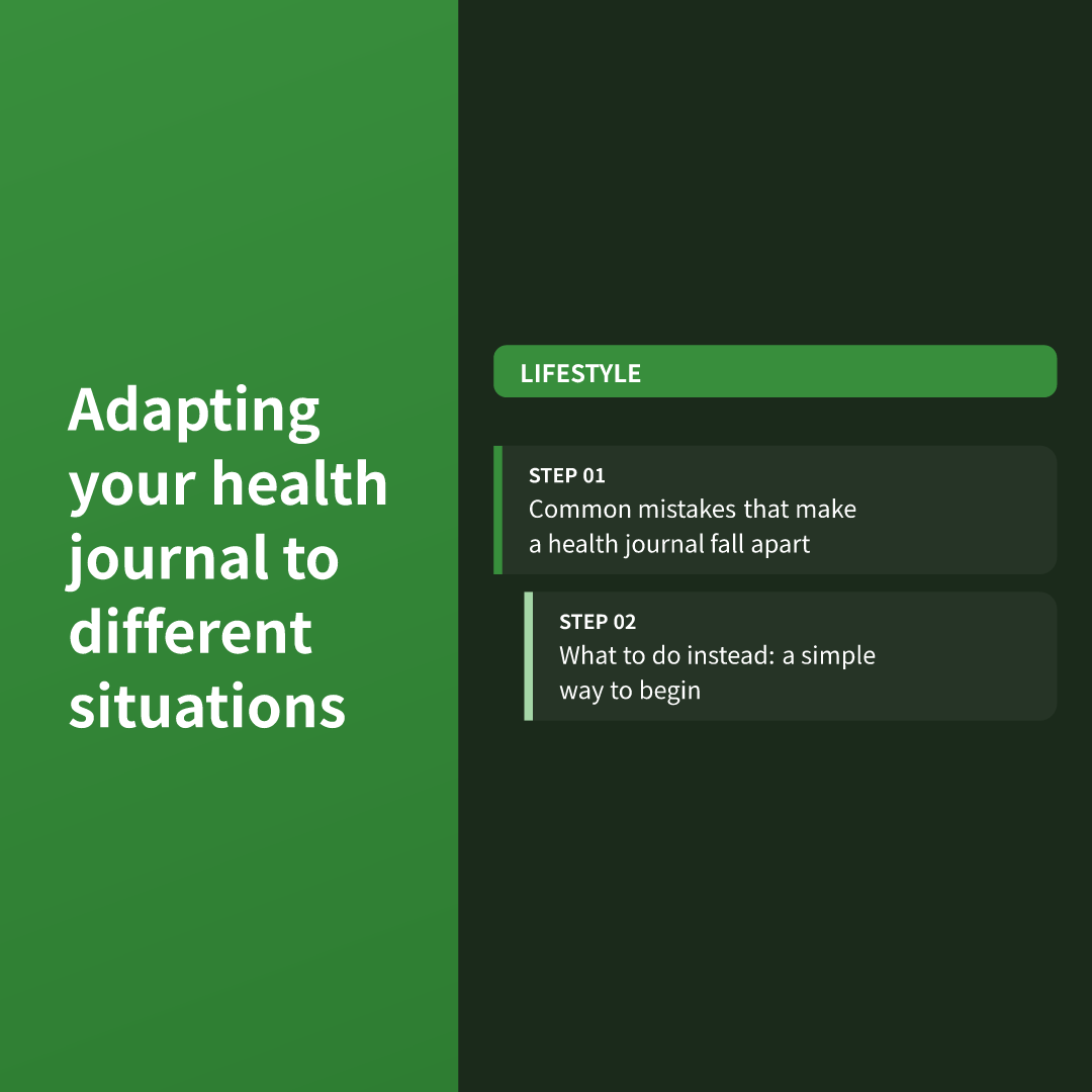 Adapting your health journal to different situations