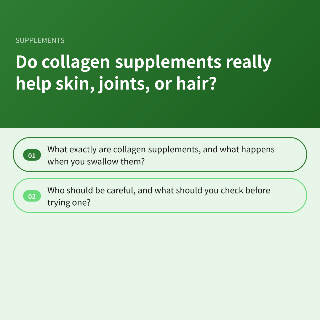 Do collagen supplements really help skin, joints, or hair?