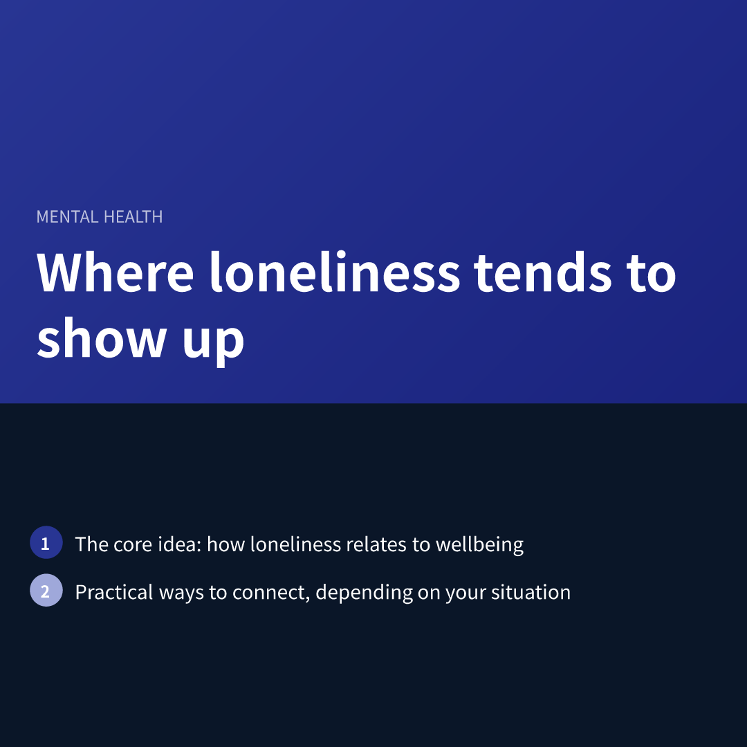 Where loneliness tends to show up