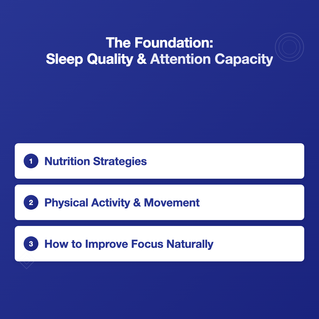 The Foundation: Sleep Quality and Attention Capacity - how to improve focus naturally