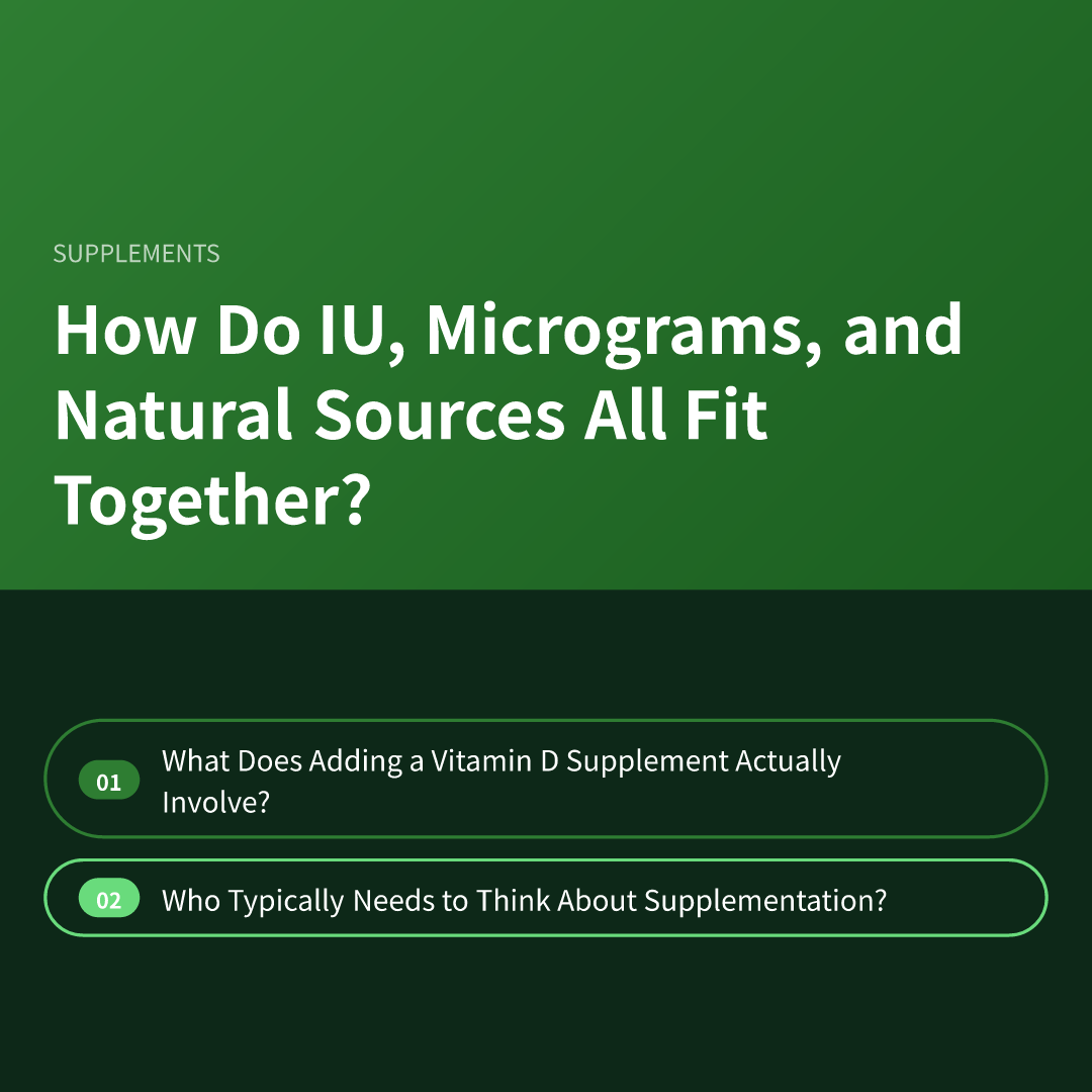 How Do IU, Micrograms, and Natural Sources All Fit Together?